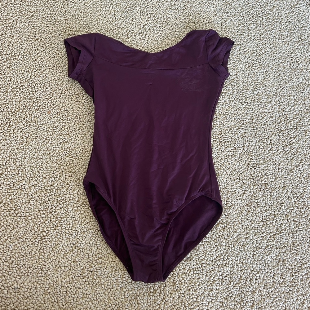Russian Pointe Maroon Cap Sleeve Leotard